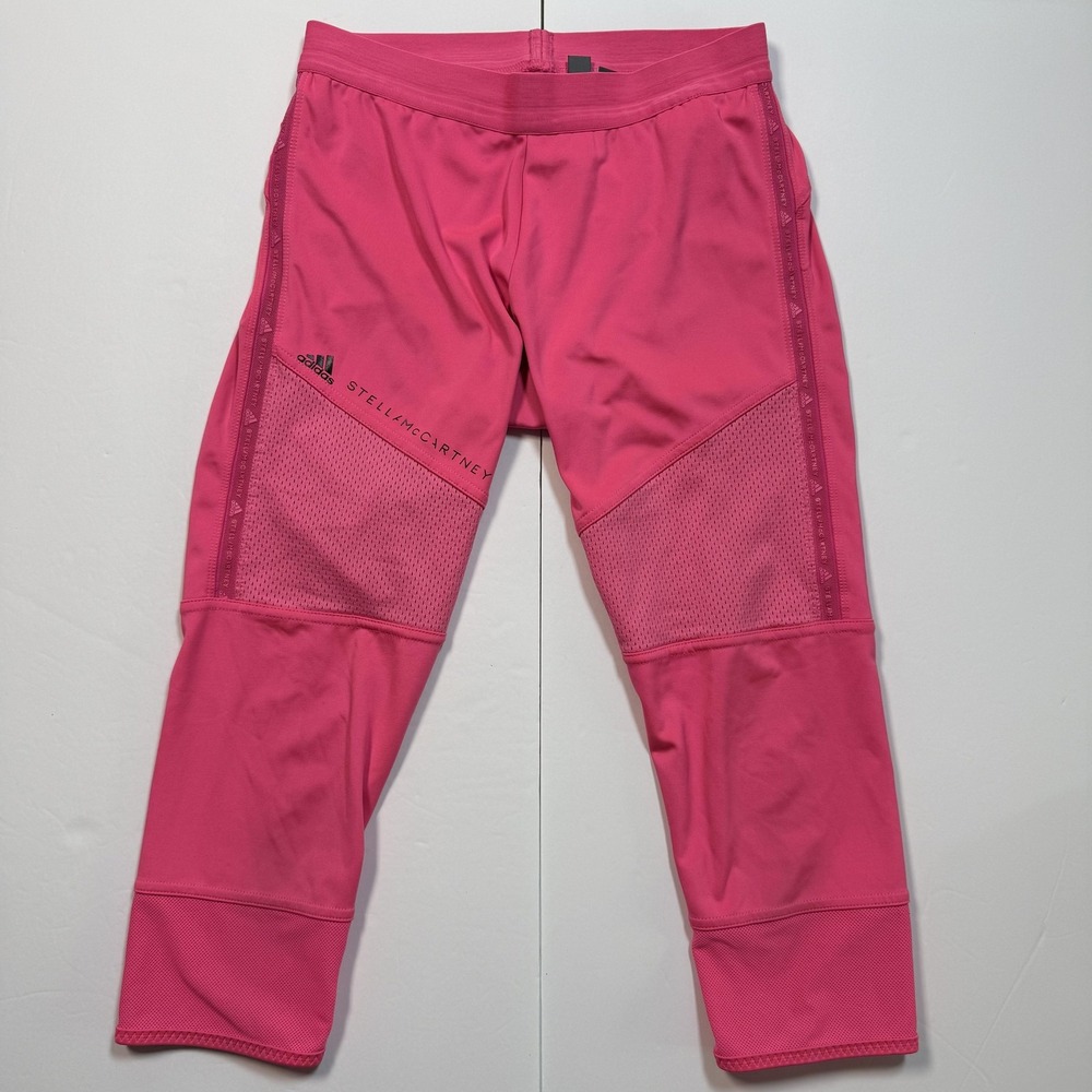 Adidas Stella McCartney Pants Womens Small Pink Parley Mesh Capri Leggings